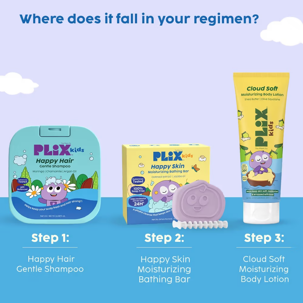 PLIX The Plant Fix Kids Happy Hair Gentle Shampoo & Bubble Splash Body Wash