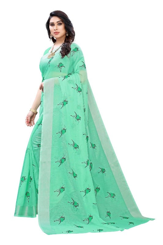 Vamika Green Chanderi Designer Saree (SERIN GREEN)