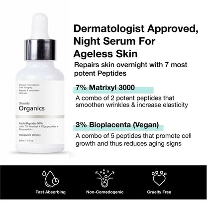 Dravida Organics Multi Peptide Anti Aging Night Serum