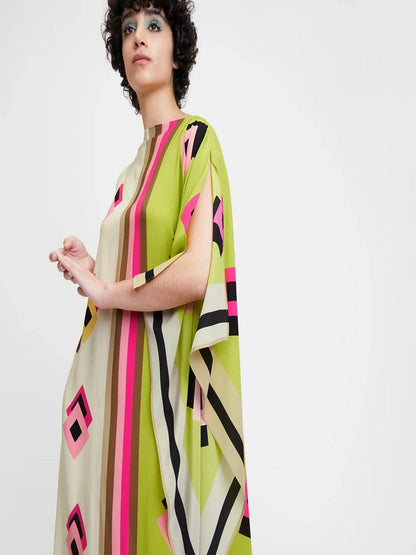 Women's French Moss Digital Printed Casual Wear Kaftans J5691