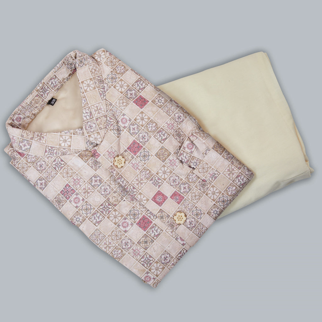 Mastani Silk Kurta Pajama With Heavy Cotton Koti Set