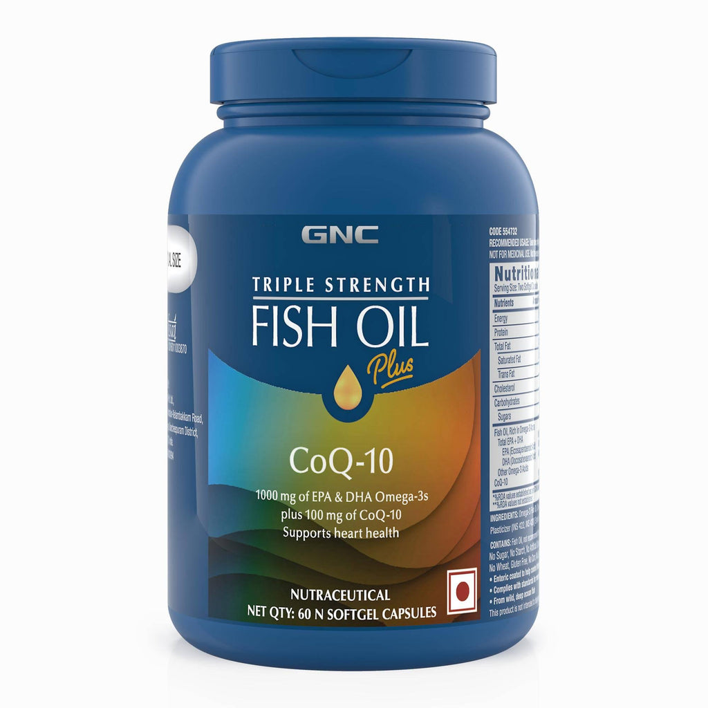 GNC Fish Oil with CoQ Capsules 1000mg – 60 Caps