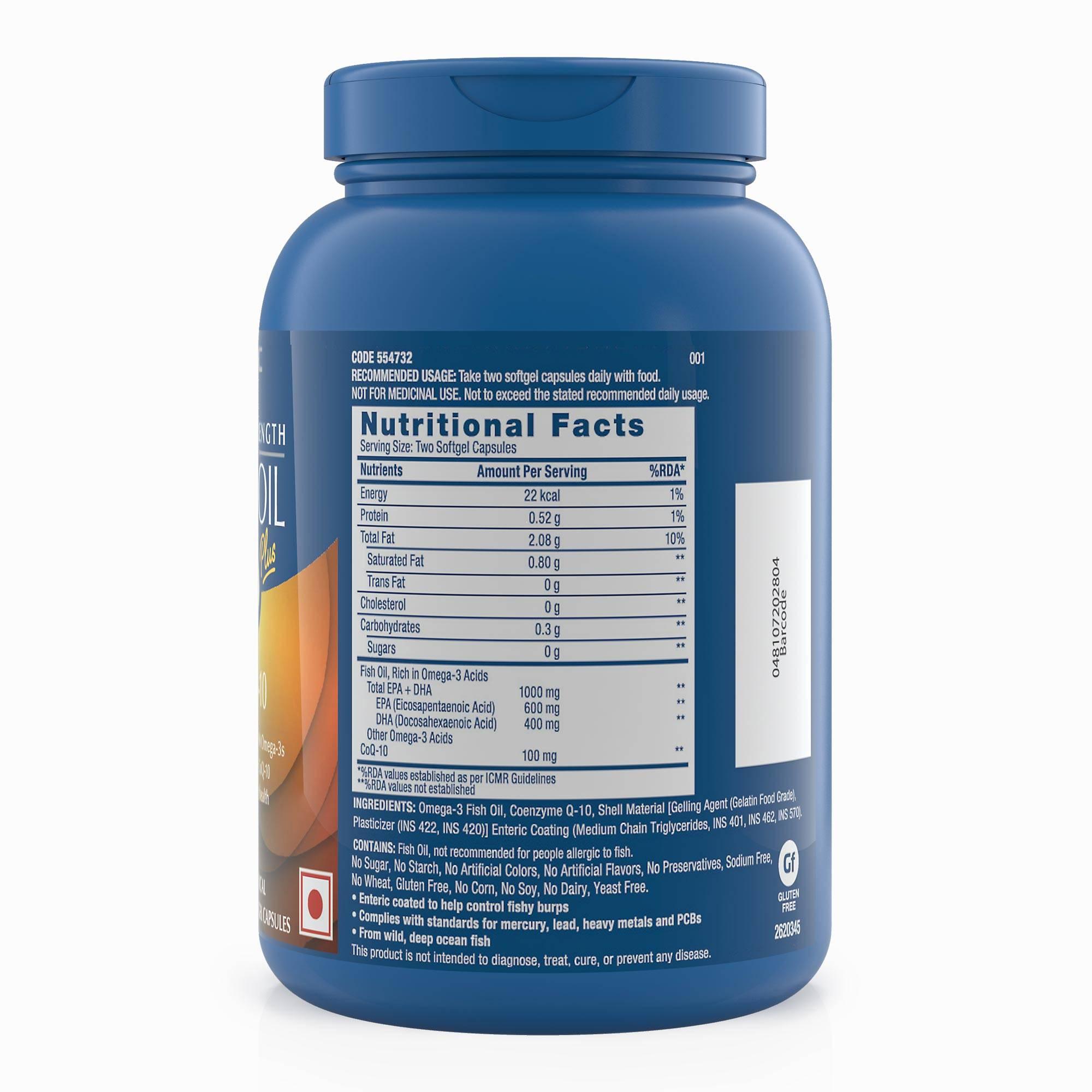 GNC Fish Oil with CoQ Capsules 1000mg – 60 Caps