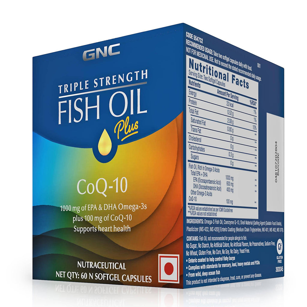 GNC Fish Oil with CoQ Capsules 1000mg – 60 Caps