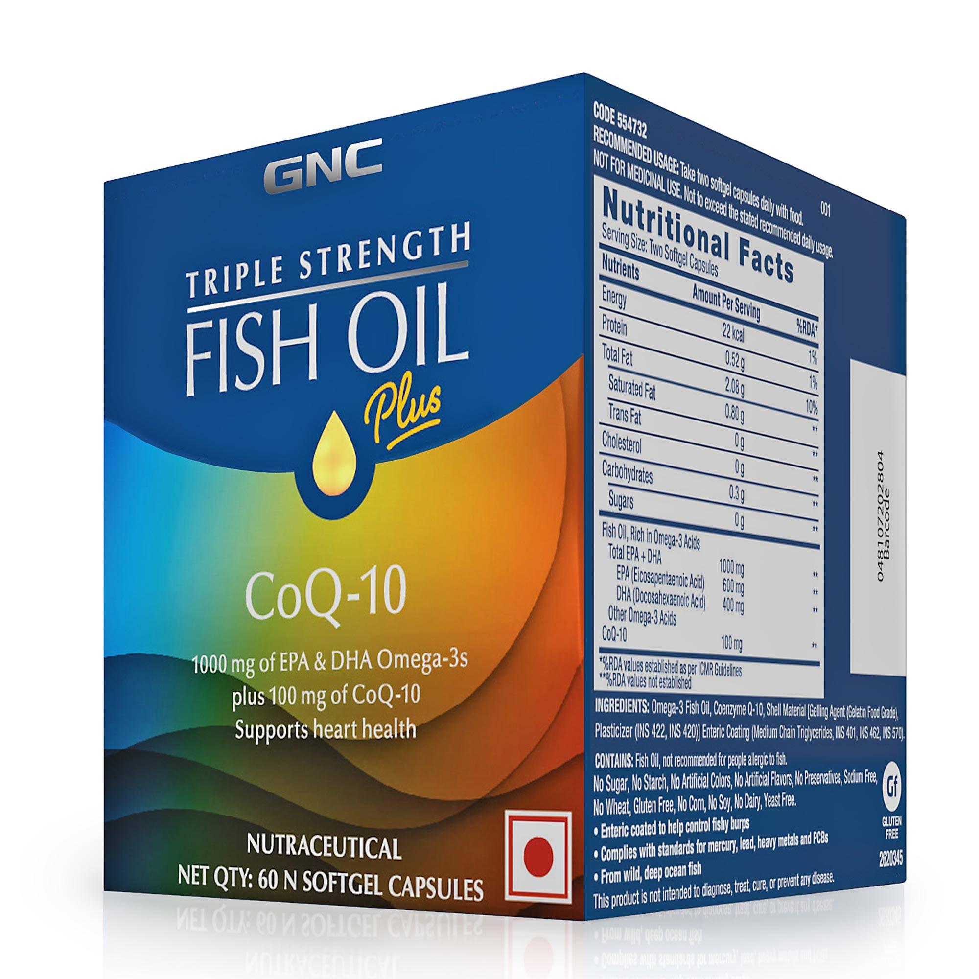 GNC Fish Oil with CoQ Capsules 1000mg – 60 Caps