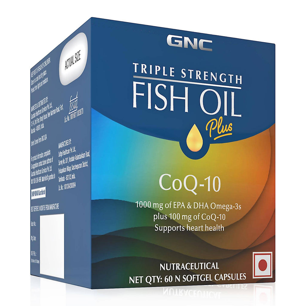 GNC Fish Oil with CoQ Capsules 1000mg – 60 Caps