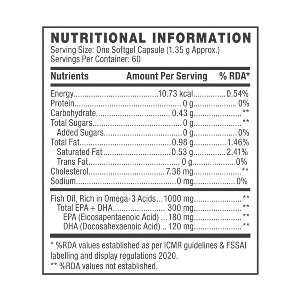GNC Fish Body Oil Omega-3 Vegetarian Capsules - 60 Caps