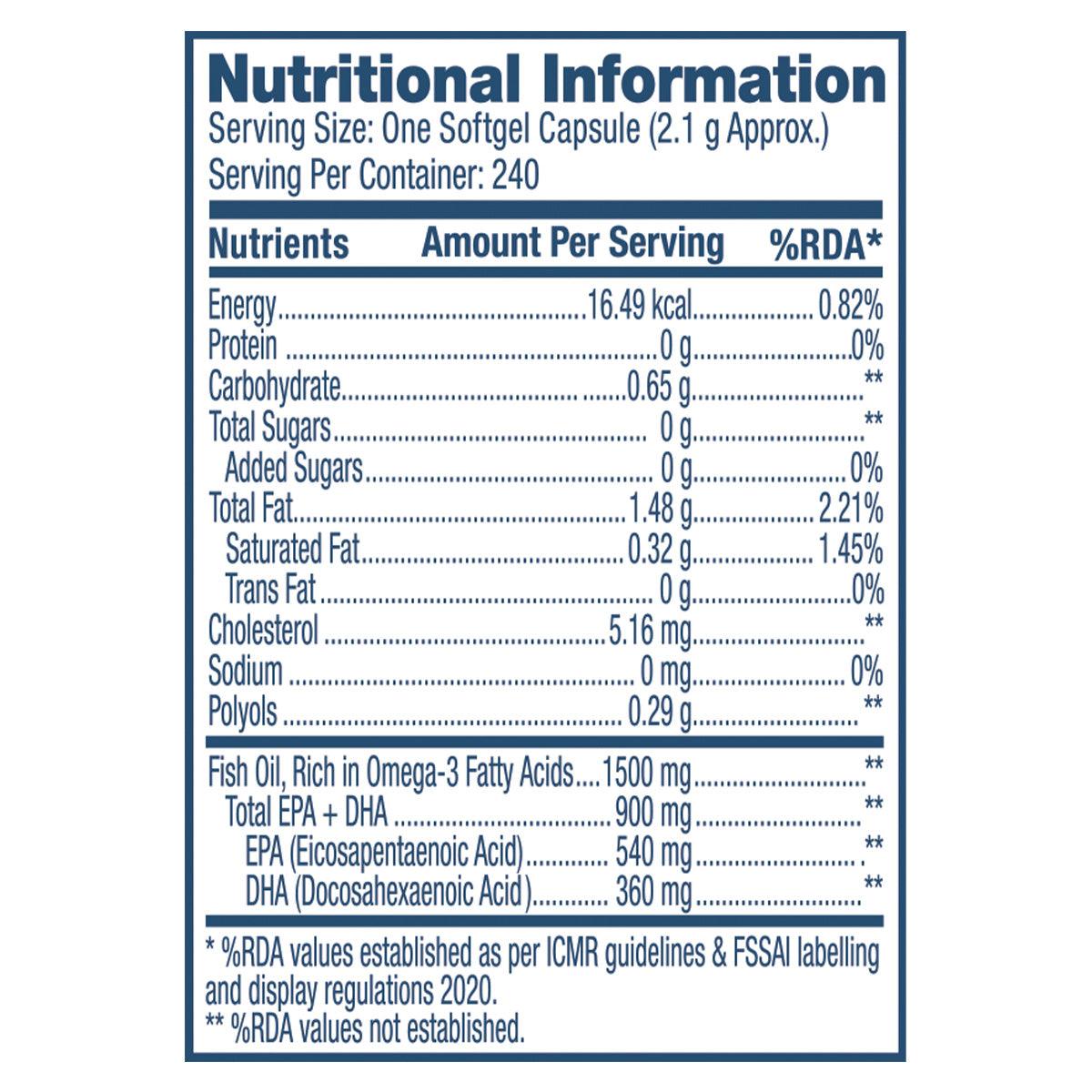 GNC Fish Oil Omega3 Capsules