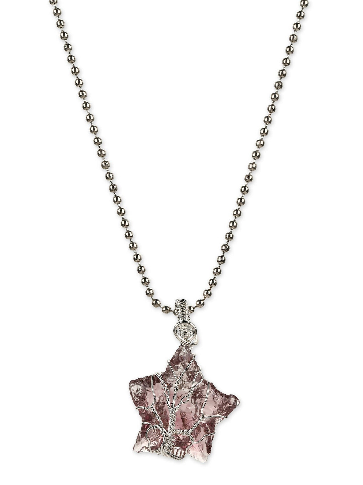 Women's Silver-Toned Purple Silver-Plated Handcrafted Chain - Ruby Raang