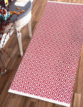 The Home Talk Weaved Cotton Carpets Contemporary Decorators Area 70 X 140 cm Rugs Pink