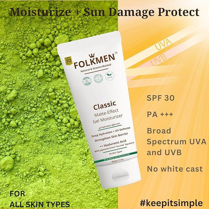 FolkMen Classic Matte-Effect Gel Moisturizer for Men - 50 ml