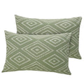 Huesland by Ahmedabad Cotton 144 TC Cotton Pillow Cover Set of 2 | White & Sage Green