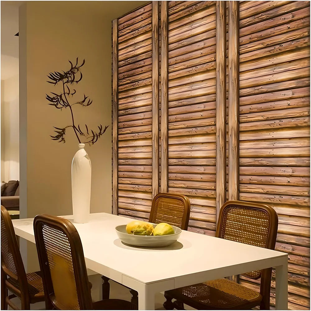 Jaamso Royals Brown Wooden Sve Peel & Stick Wallpaper Multicolor