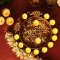The Purple Tree Beautiful Handcrafted Peacock Urli Bowl For Floating Flowers And Tea Light Candles Gold Peacock Urli