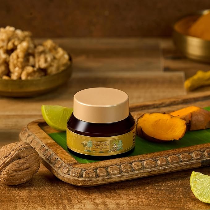 FloraSoul Ayurveda Illuminating Walnut Scrub With Turmeric - 50 Gms