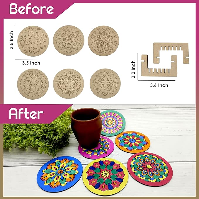 Solobolo Mandala Art Kit for Kids Adults | Indian Art Forms Kits, Art & Craft Kit for Kids Coloring & Painting Kit Using Water Brush