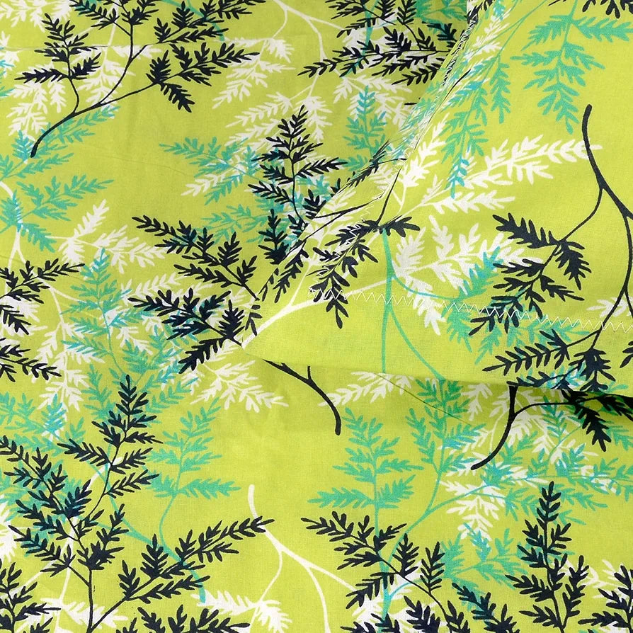 Divine Casa - 144 TC Super Soft 100% Cotton Bedsheet for Double Bed  144 Thread Count Colour Lime Breeze