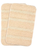 Saral Home Soft Microfiber Anti-slip Rectangular Bathmat Colour Beige (Pack of 2)