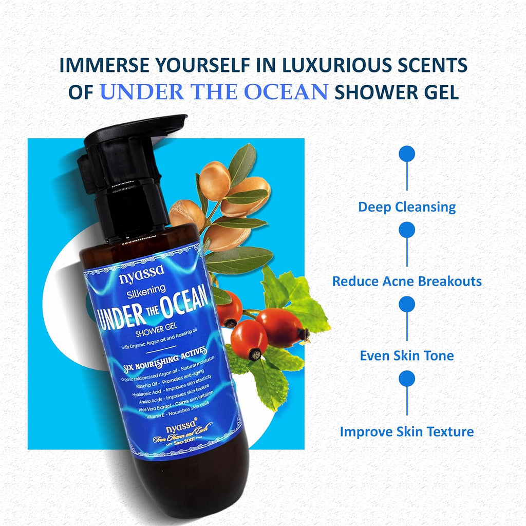 Nyassa Silkening Under the Ocean Shower Gel With 6 Nourishing Actives - 210 Ml