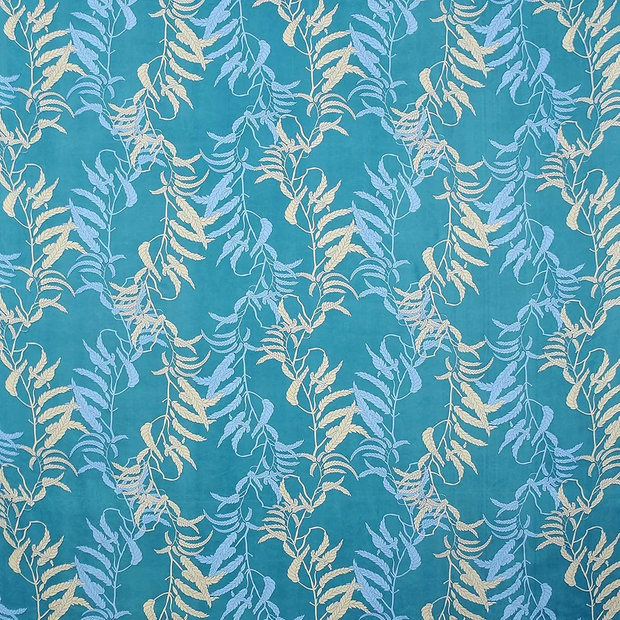 Homefab India 160 TC Glace Cotton Double BedSheet with 2 Pillow Covers Aqua Floral