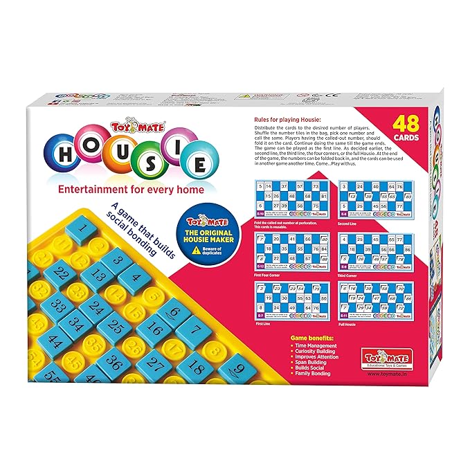 Toymate Red Housie 48 Reusable Card Game