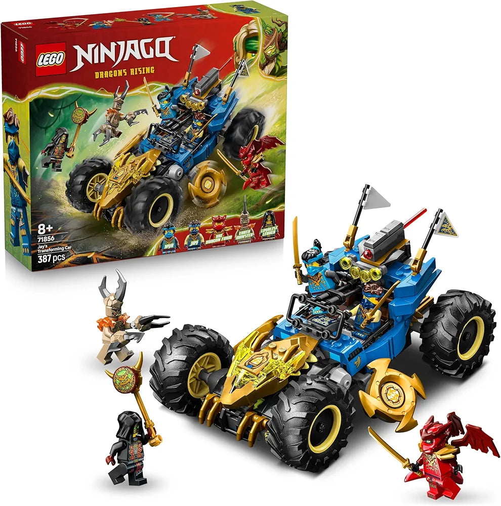Lego Ninjago Jay’s Transforming Car Ninja Car Toy Building Set with 5 Minifigures - 71856
