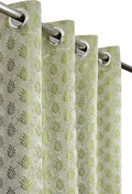 Purav Light Floral Design Jacquard Blackout Jute Curtains for Door 8 Feet 1 Piece Living Room Bedroom