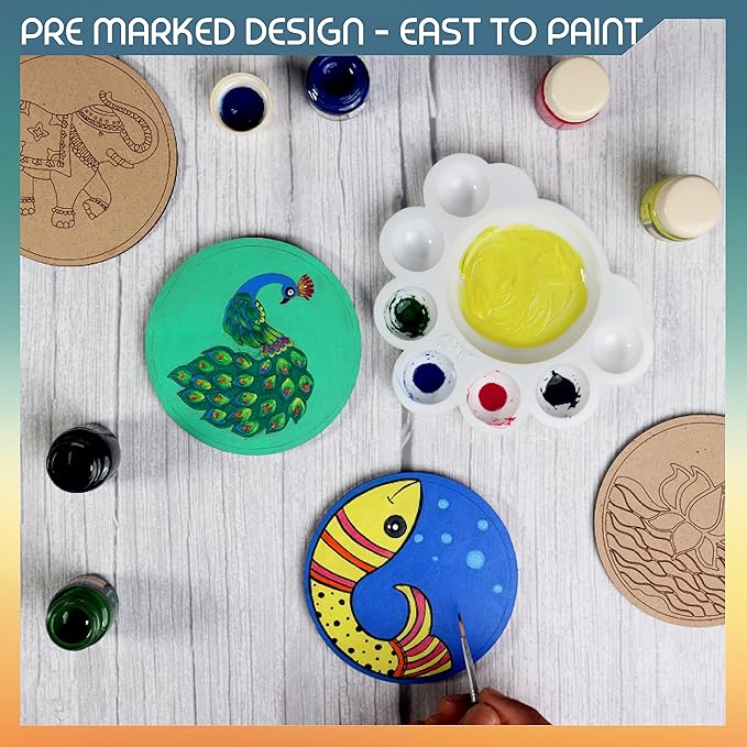 Solobolo Madhubani Fridge Magnets Diy Kit for Kids | Great Home Living Room and Balcony Decor