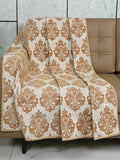 Saral Home Easy Living Saral Home Chenille 2 Seater Sofa Cover Throw Colour Gold
