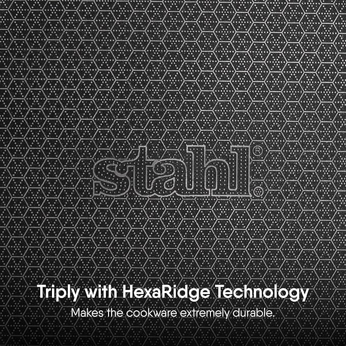 Stahl Artisan Hybrid Triply Frying Pan With Lid | Fry Pan Induction Base | Frying Pan Non Stick | Stainless Steel | 2.3 L | 28 Cm