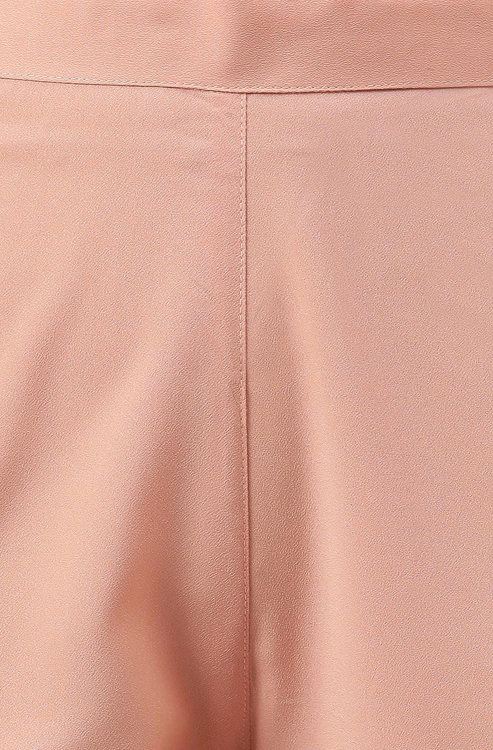 Janasya Women's Peach Poly Crepe Solid Kurta with Pant and Dupatta