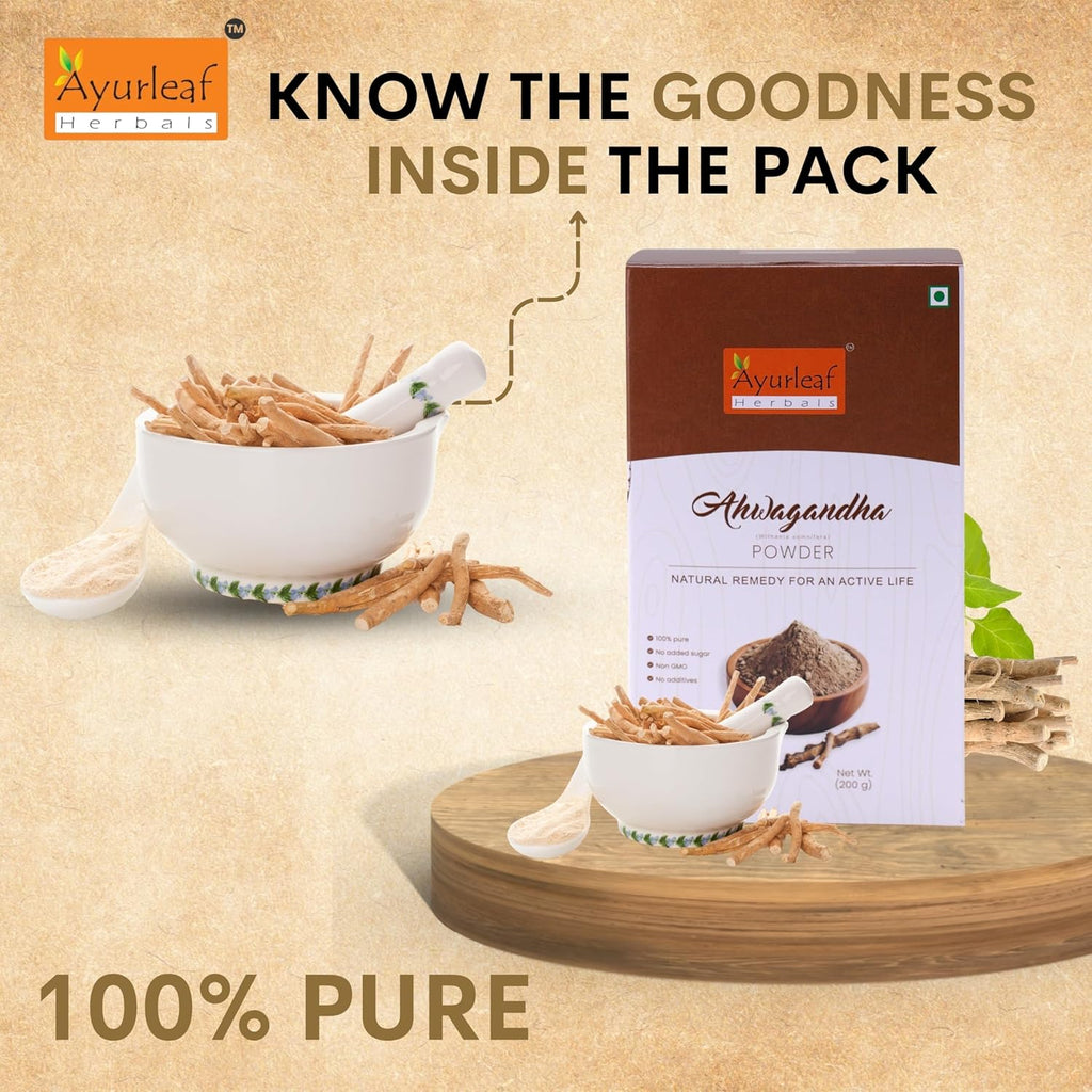 Ayurleaf Herbals Ashwagandha Powder - 200 Gms