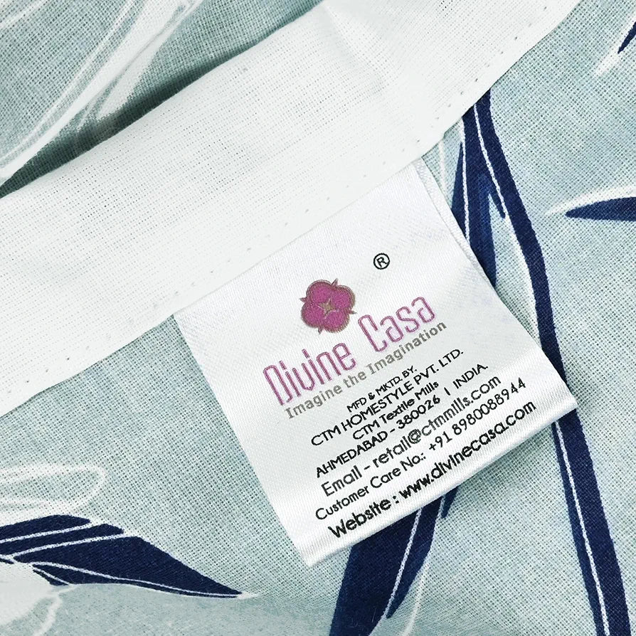 Divine Casa Floret 100% Cotton Double Dohar 120 GSM Soft & Lightweight Throw Blanket Colour Water Orchid