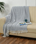 Sashaa World Cotton Spring Hued Chevron Throw Blanket Colour Light Blue