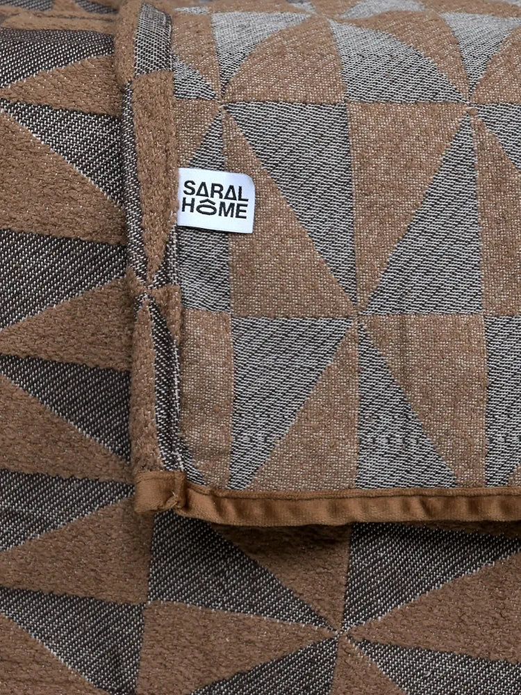 Saral Home Soft Microfiber 2 Seater Sofa Cover Throw Colour Lt.Brown