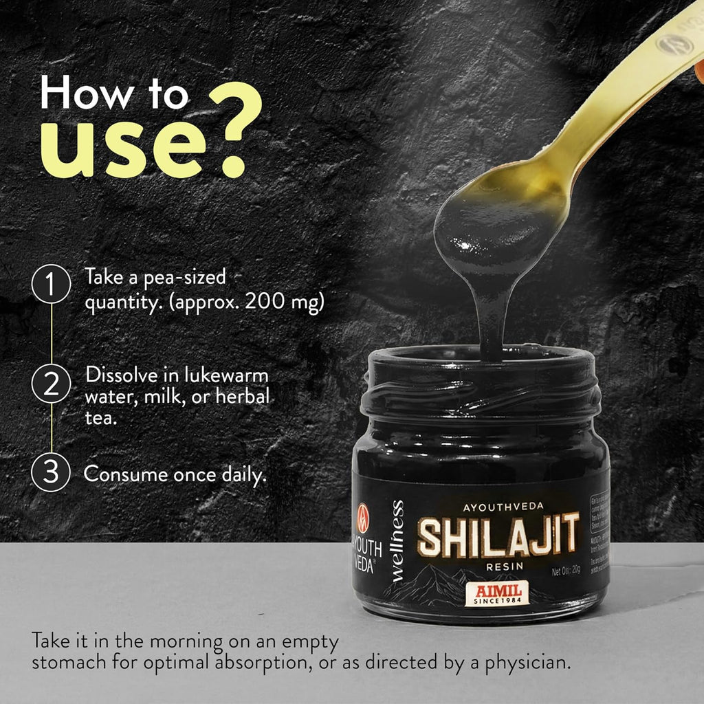 Ayouthveda Pure Himalayan Shilajit Resin | Authentic Ayurvedic Rasayana for Energy, Stamina & Vitality | Fulvic Acid–Rich | Supports Strength, Endurance & Nutrient Absorption | For Women & Men |20g