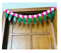 Artificial Marigold &Mango Leaves Simple Door-Window Toran Cream and Baby Pink