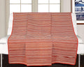 Saral Home Easy Living Polyester, Polyester Blend Striped Soft Decorative Viscose Chenille Sofa Covers/throw Colour Red & Red