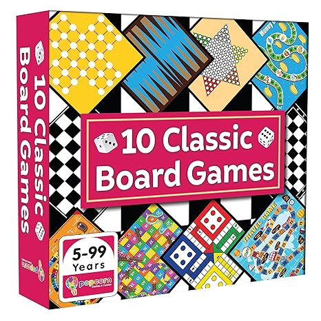 Popcorn Games & Puzzles 10 in 1 Classic Board Games for Smart Kids Help to Boost Decision Making