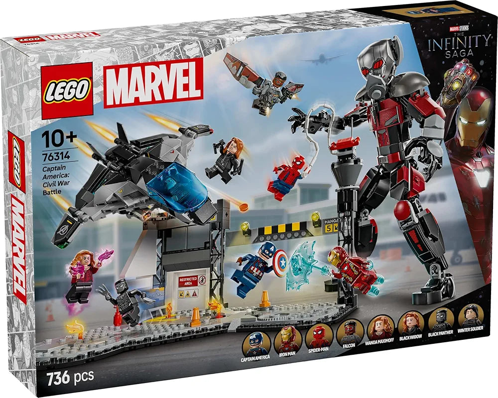 Lego Marvel Captain America: Civil War Action Battle Buildable Playset with 8 Minifigures 76314