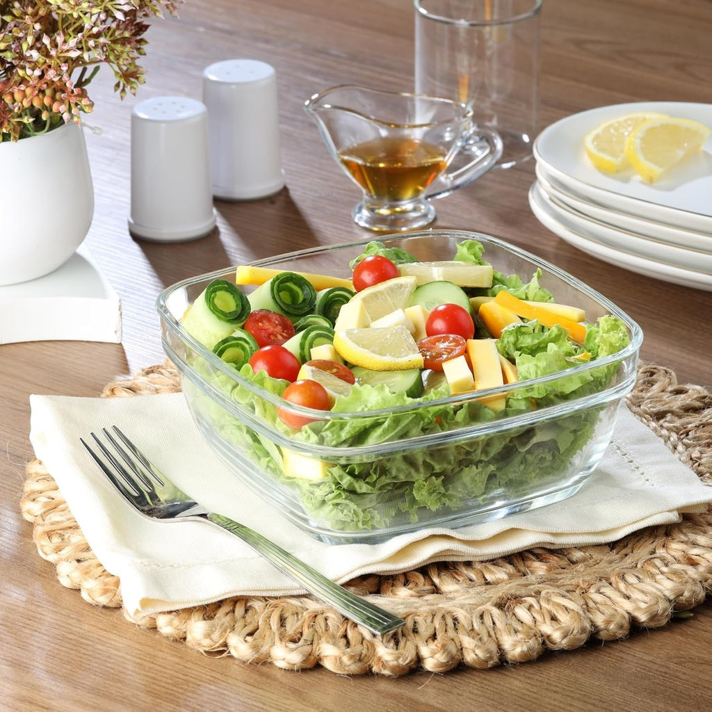 Cello Nadir Square Serving Glass Bowl for Kitchen 1100 ml