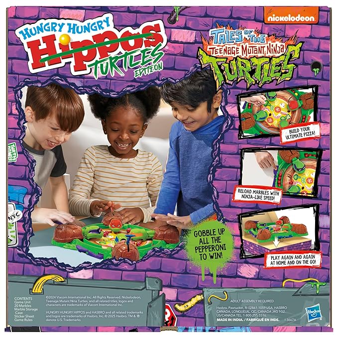 Hasbro Gaming Hungry Hungry Hippos Teenage Mutant Ninja Turtles Edition Game