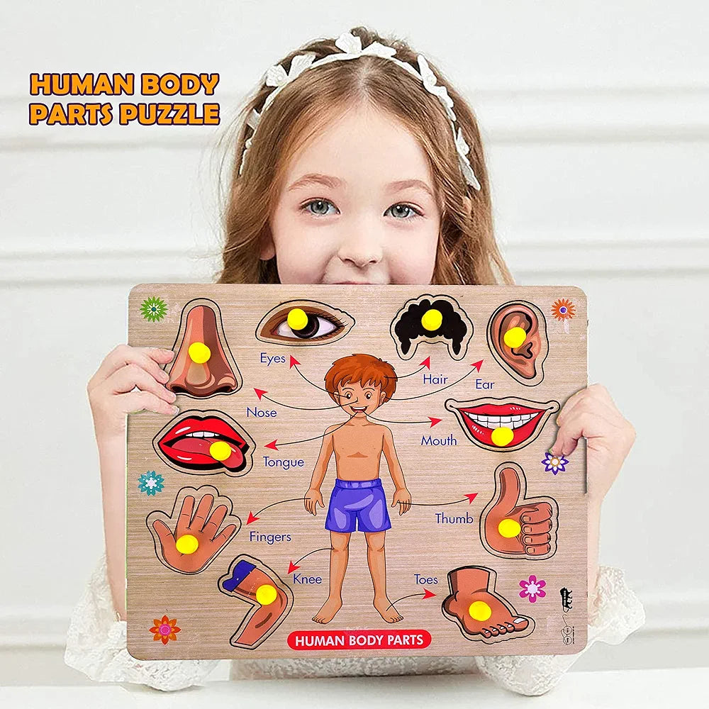 Lefan Body Part Puzzle Kids Wooden Toys for Kids 3 + Jigsaw Puzzles for Adults Baby Learning Toys Educational Toys for 2 Board Game
