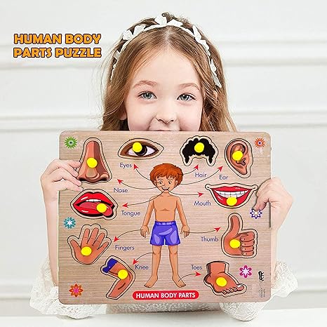 Highroof Body Part Wooden Puzzle Kids Games Toys For Kids 3+ Jigsaw Puzzles For Adults Baby