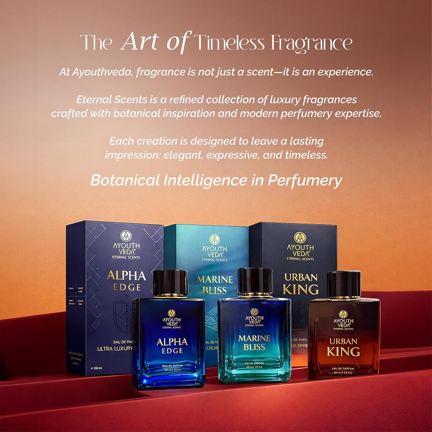 Ayouthveda Alpha Edge Eau De Parfum for Men | Long-Lasting Woody Spicy Luxury Perfume | Calabrian Bergamot, Sambac Vetiver, Endorphin Rush & Himalayan Cedar | Bold & Powerful Fragrance | 100ml