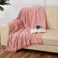 Sashaa World Soft Chenille Throw Blanket Colour Rose Pink