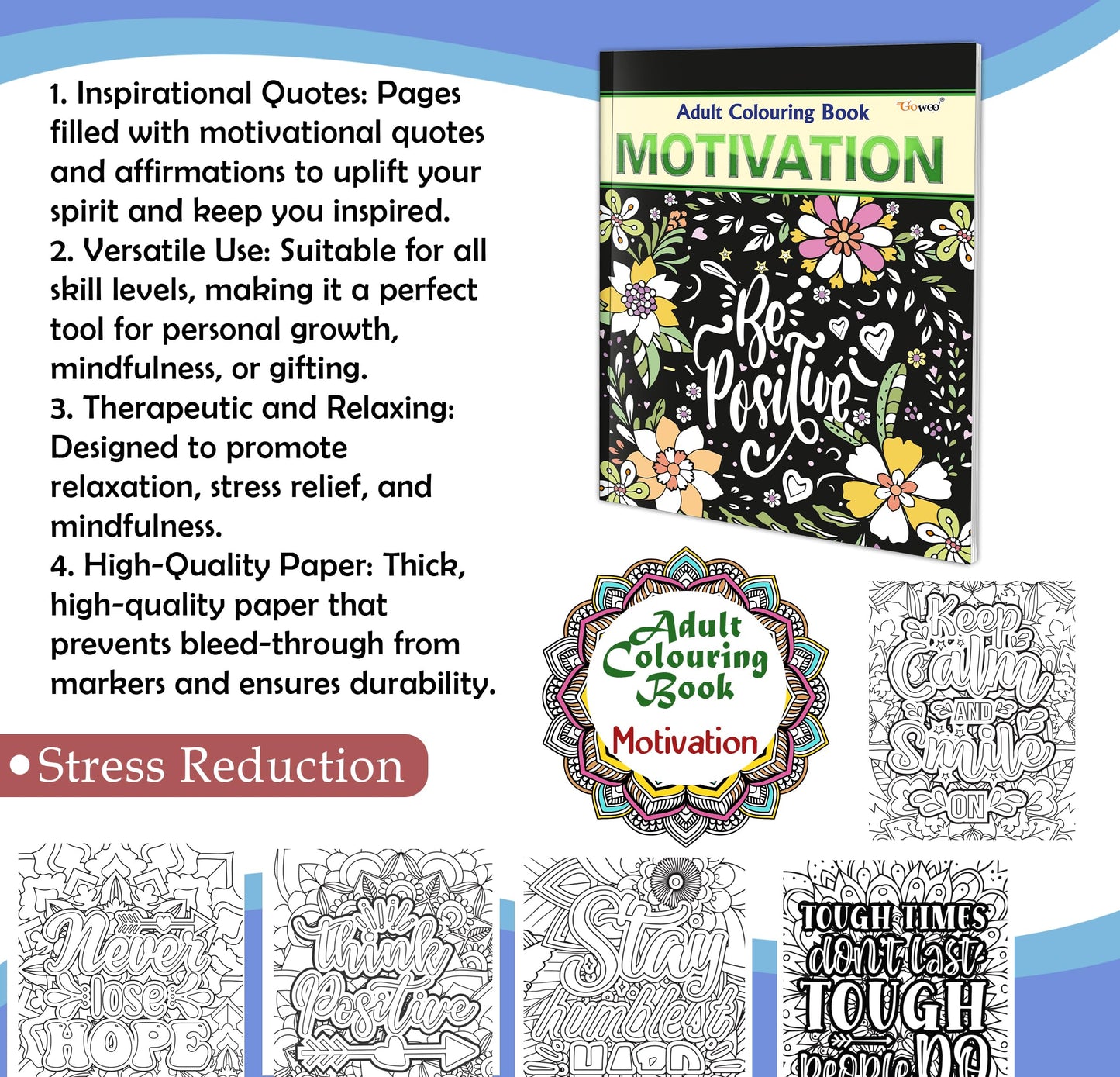 Motivation - Adult Colouring Book : Fun Colouring For Kids And Adults, Creative Coloring Book, Mindfulness Coloring Book, Relaxing Coloring Book