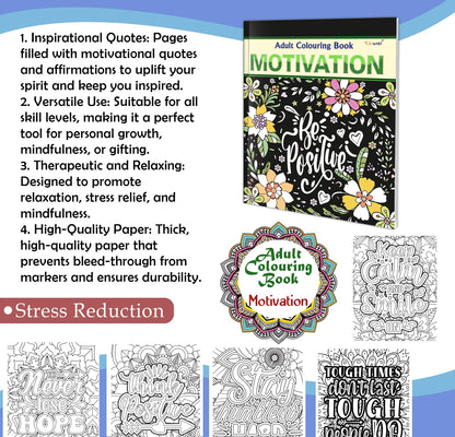 Motivation - Adult Colouring Book : Fun Colouring For Kids And Adults, Creative Coloring Book, Mindfulness Coloring Book, Relaxing Coloring Book