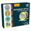 Solobolo Madhubani Painting Kit Tea Coasters With Stand | Art and Craft Coaster Diy Craft Kit | Painting Kit for Kids 6-12