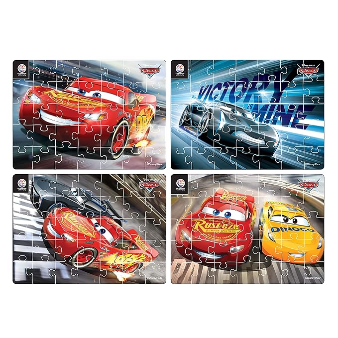 Ratna's 4 in 1 Disney Jigsaw Puzzle 140 Pieces for Kids | 4 Jigsaw Puzzles 35 Pieces Each | Cars